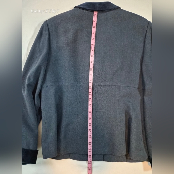 ​Kasper A.S.L. Petite 100% Wool Skirt Suit Set - Navy Blue - 14P - Picture 13 of 14